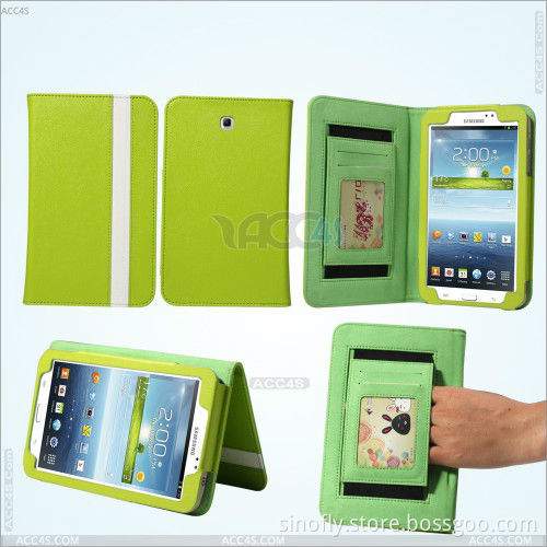 Handheld with Card Slots Leather Case for Samsung Galaxy Tab3 7 P3200